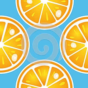 Vector colored pattern illustration of the oranges with water drops