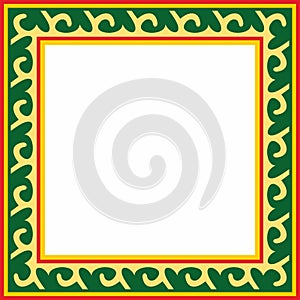 Vector colored square Kazakh national ornament.