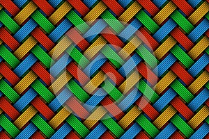 Vector colored woven fiber seamless pattern