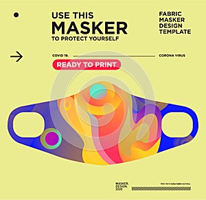 Vector colorful abstract fabric masker ready to print for corona viruses