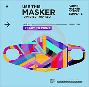 Vector colorful abstract fabric masker ready to print for corona viruses