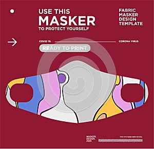 Vector colorful abstract fabric masker ready to print for corona viruses