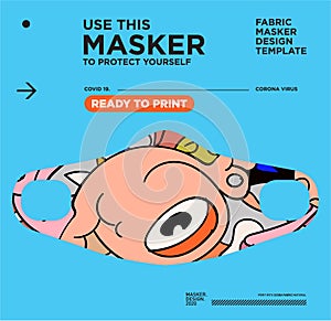 Vector colorful abstract fabric masker ready to print for corona viruses