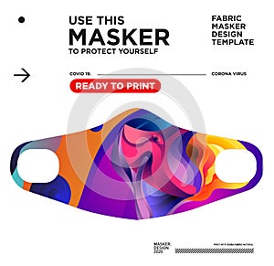 Vector colorful abstract fabric masker ready to print for corona viruses