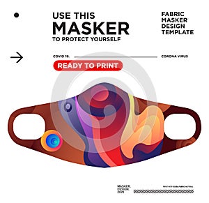 Vector colorful abstract fabric masker ready to print for corona viruses