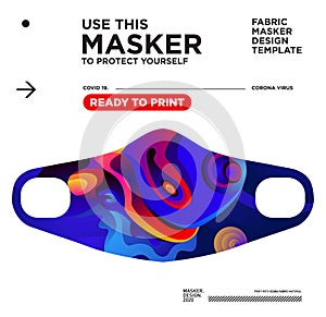 Vector colorful abstract fabric masker ready to print for corona viruses