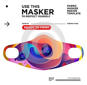 Vector colorful abstract fabric masker ready to print for corona viruses