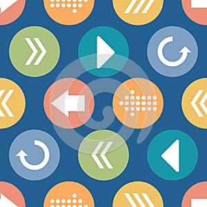 Vector Colorful Arrow Circles Seamless Pattern