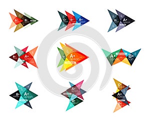 Vector colorful arrow option infographics templates set