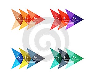 Vector colorful arrow option infographics templates set