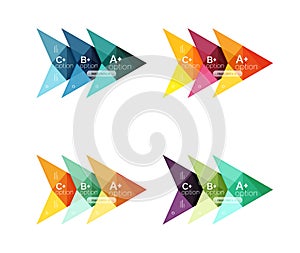 Vector colorful arrow option infographics templates set