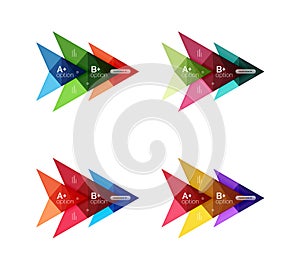 Vector colorful arrow option infographics templates set