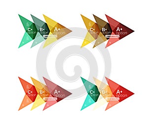 Vector colorful arrow option infographics templates set