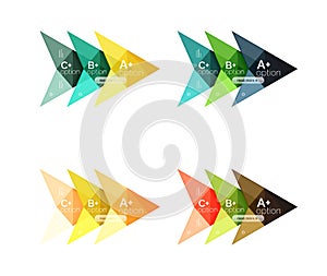 Vector colorful arrow option infographics templates set