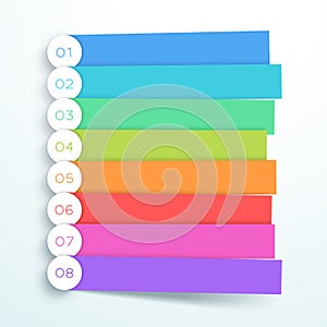 Vector Colorful Banner Steps Infographic List 1 to 8