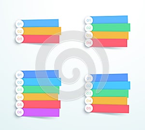 Vector Colorful Banner Steps Infographic Sets 3, 4, 5 and 6