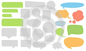 Vector colorful big speech bubbles set