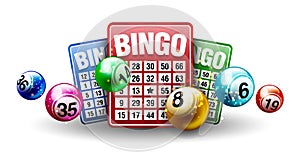 Vector Colorful Bingo Ball with Bingo Card