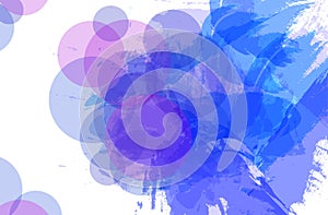 Vector Colorful Blue Abstract Background, Grunge Splash and Transparent Circles.