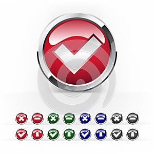 Vector colorful buttons for web design photo