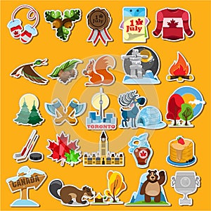 Vector: colorful Canada stickers set