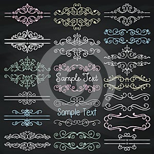 Vector Colorful Chalk Drawing Dividers, Frames