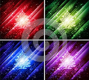 Vector colorful christmas backgrounds