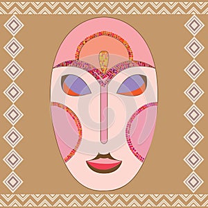 Vector colorful ethnic African mask