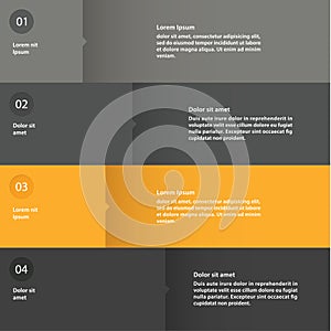 Vector colorful flat design template. Four choices.