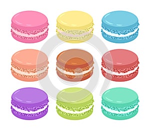 vector colorful french macarons