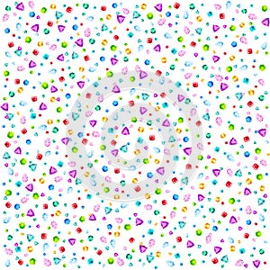 Vector colorful gem stones background element in flat style