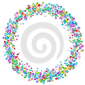 Vector colorful gem stones background element in flat style