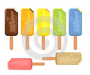 vector colorful icecream popsicles