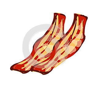 Illustration of fried bacon