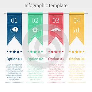 Vector colorful infographic template with ribbons.