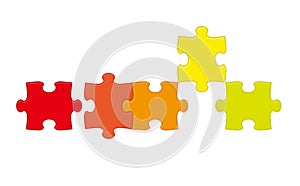 Vector Colorful Jigsaw Puzzle Pieces Isolated On A White Background.