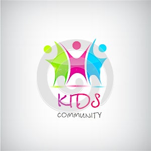 Vector colorful kids logo, children