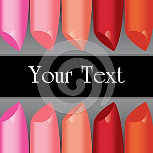 Vector colorful lipstick label board