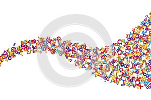 Vector colorful mathematics background element in flat style