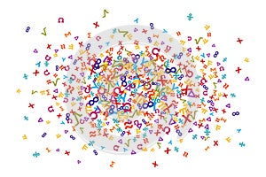 Vector colorful mathematics background element in flat style