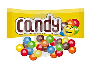 Vector colorful mm candies photo