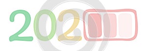 Vector colorful numbers 2023 and Download bar isolated on white background