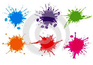 vector colorful paint splatter.Paint splashe set.Vector illustration design. photo