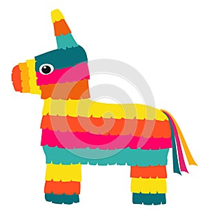 Vector colorful pinata isolated on white background. photo