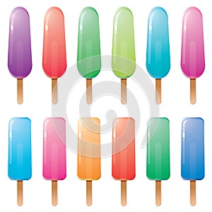 vector colorful popsicles