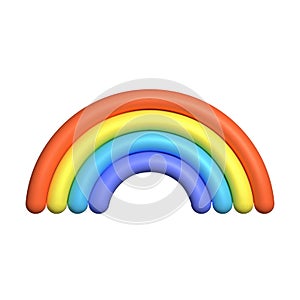 Vector colorful rainbow arch. 3d vector icon. Cartoon minimal style.