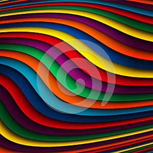Vector colorful rainbow wavy background