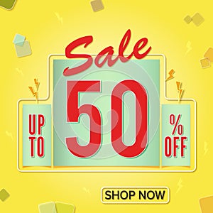 Vector Colorful Sale Discount Banner in Illustrator