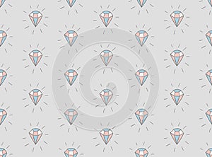 Vector Colorful Seamless Pattern with Diamonds