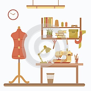 Vector colorful sewing machine illustration.